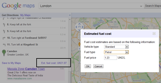 Google Maps Adds Fuel Cost Calculator To Driving Directions In Europe