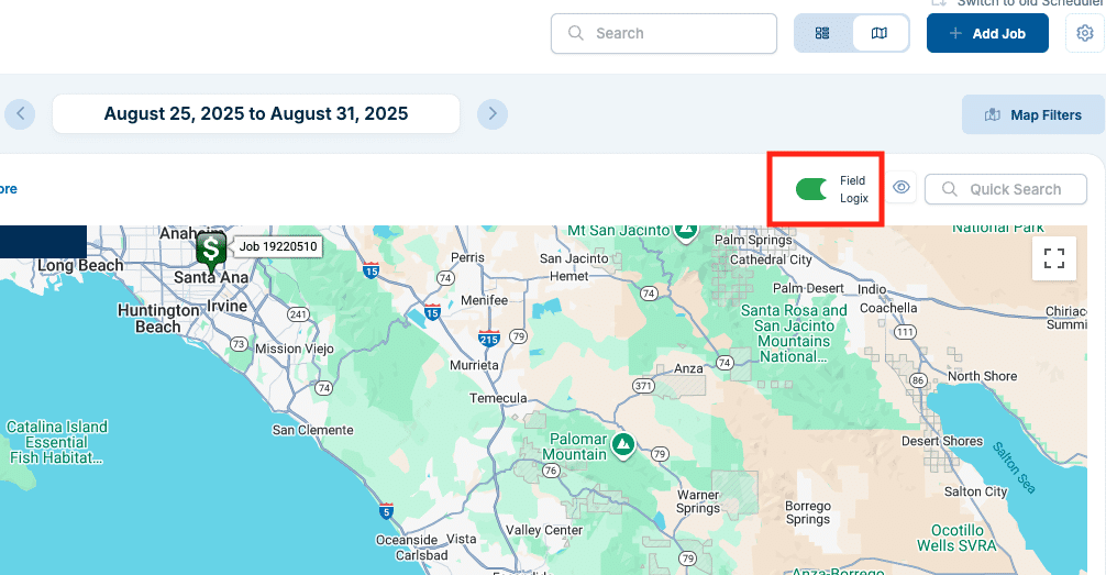 FieldLogix map toggle