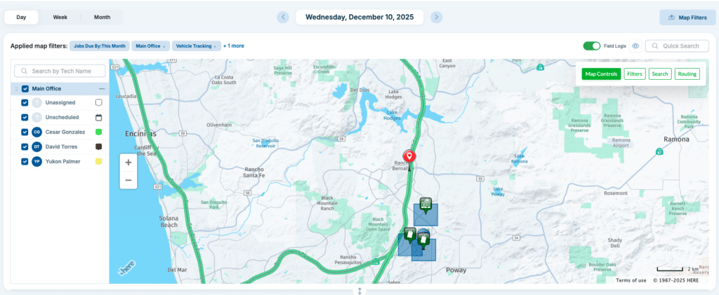 servicetrade and fieldlogix combined map