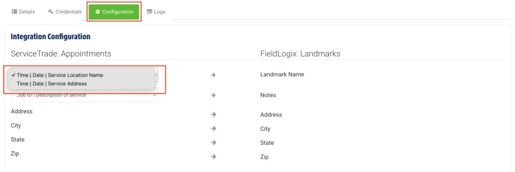 st integration config 1