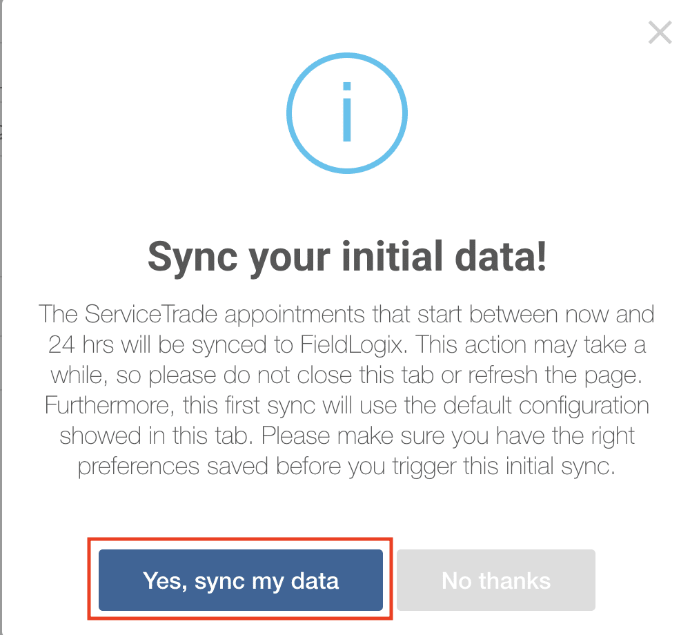 sync servicetrade