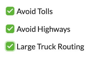 route settings