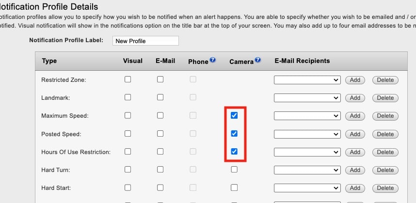 camera notifications