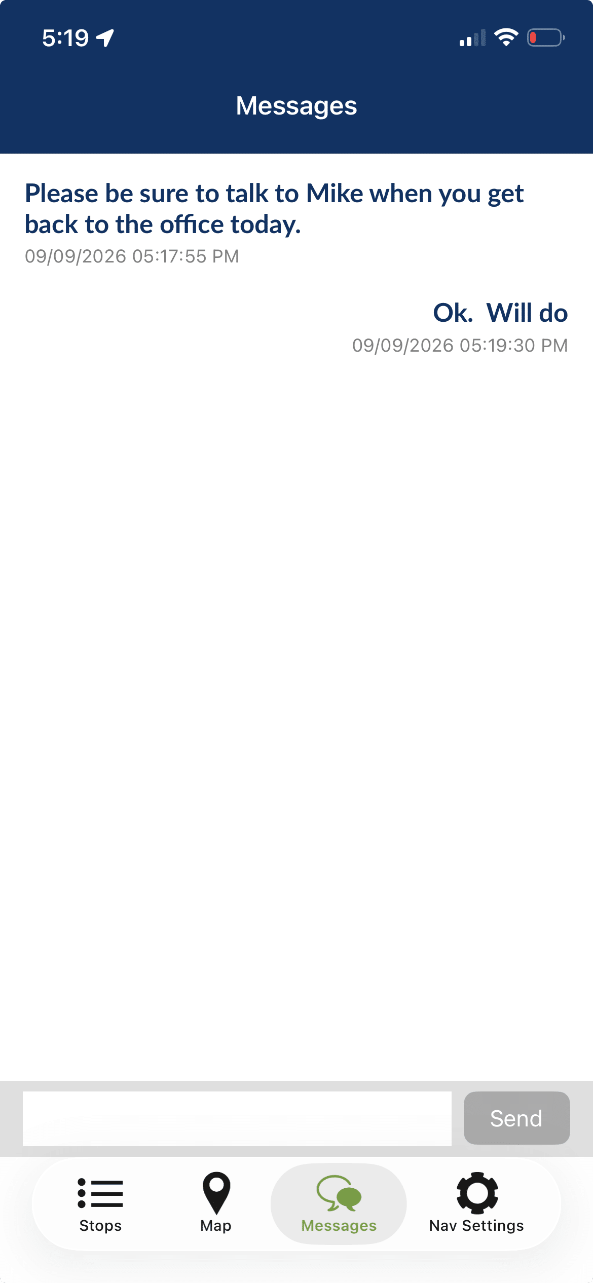 dispatch messages