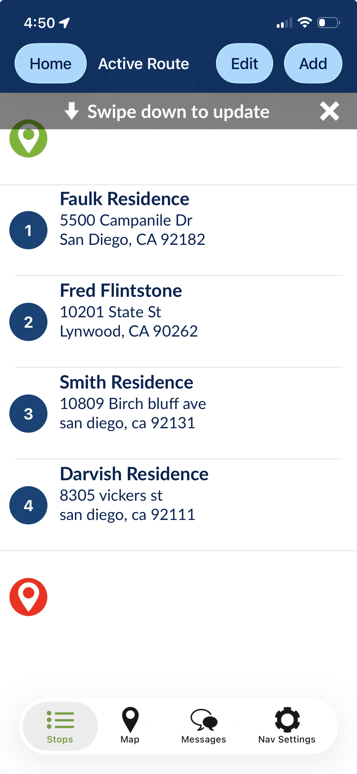 dispatched route