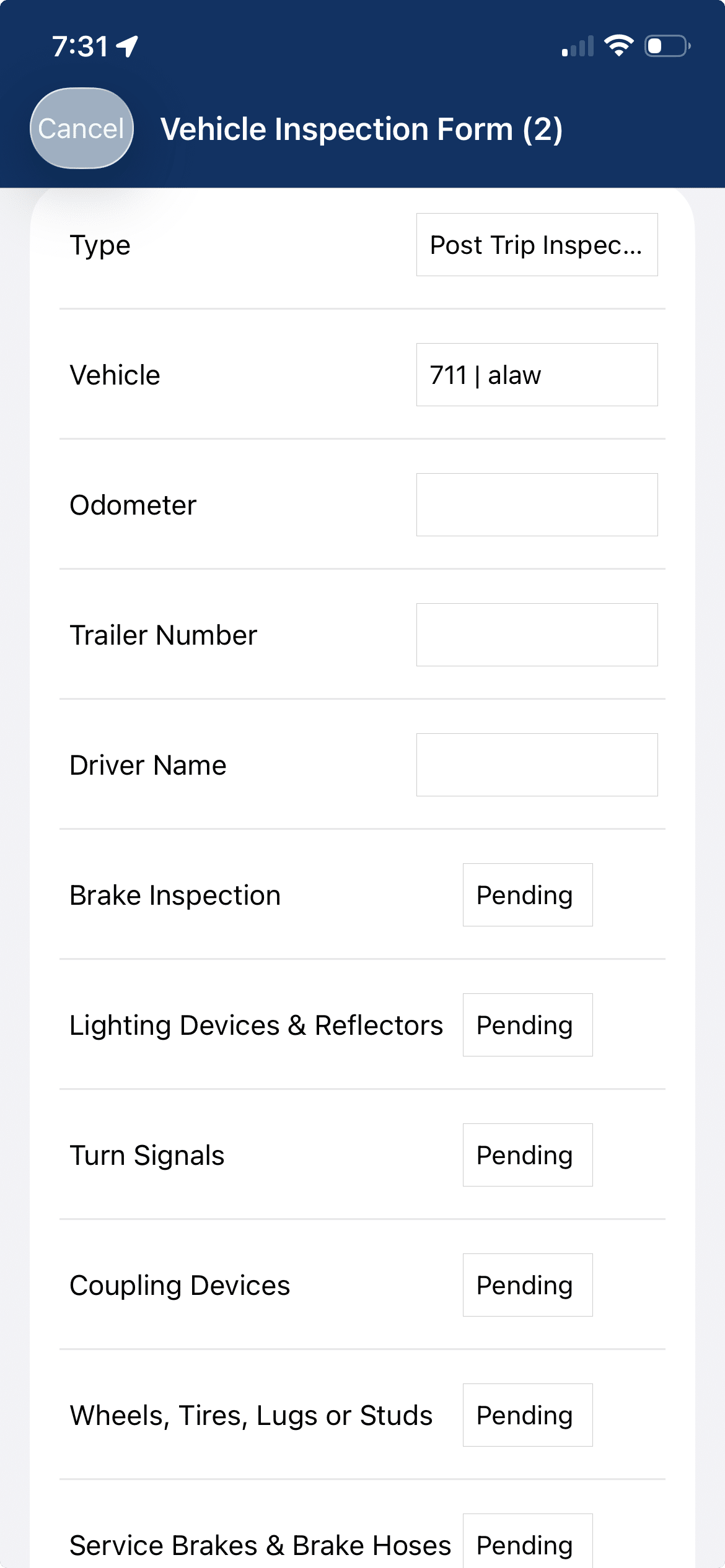 vehicle inspections