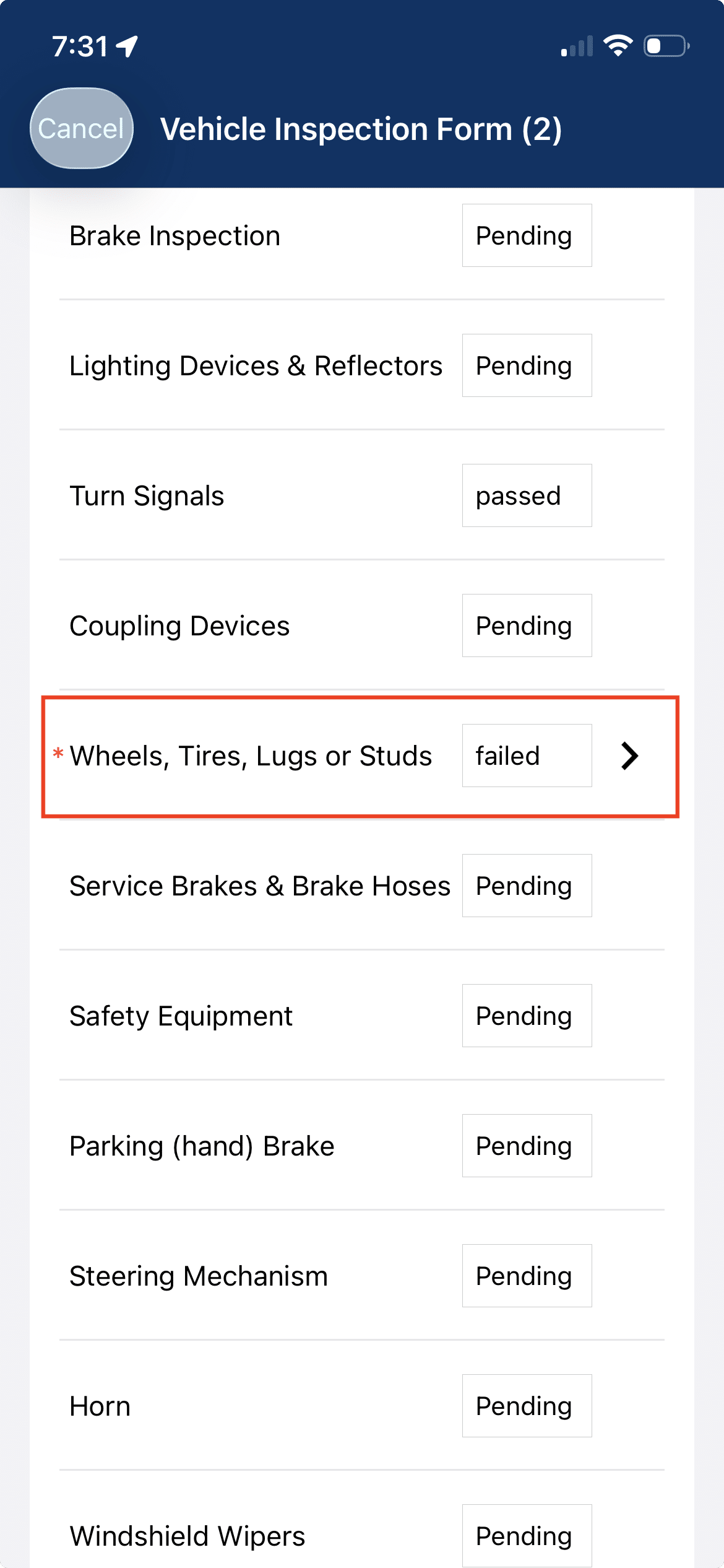 failed inspections